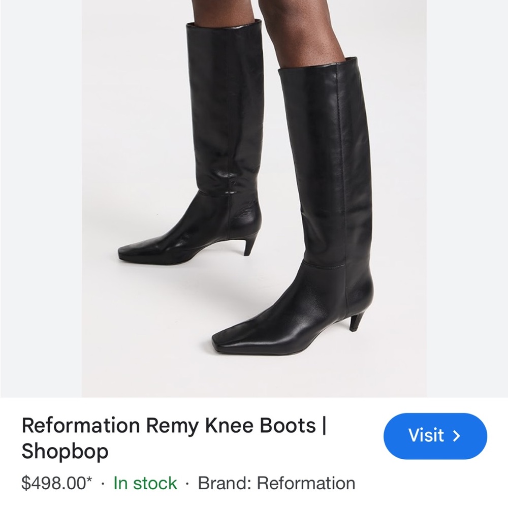 Reformation Size 10 Remy leather knee boots